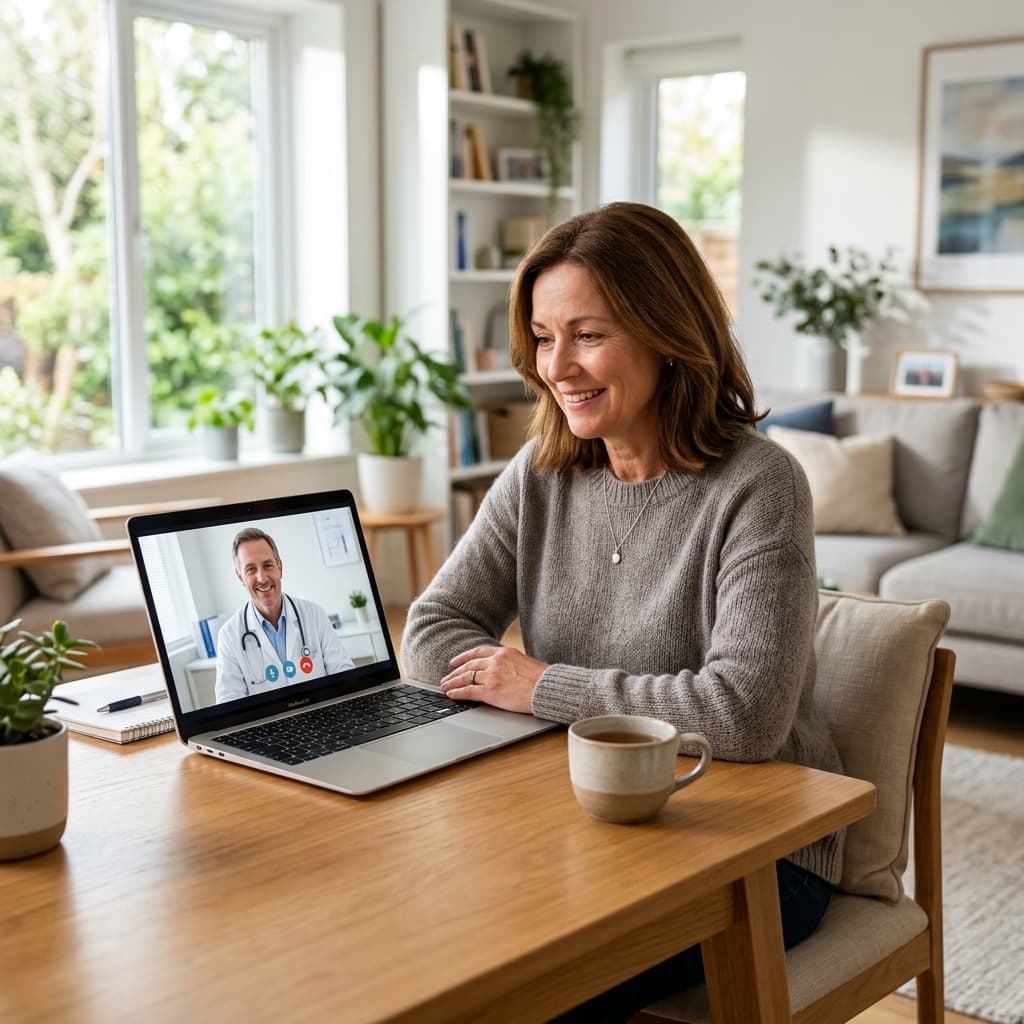 Patient consulting a doctor remotely